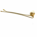 Statement Vintage Gold Tone Faux Pearl Bobby 4 Piece Pin Hair Clasp Set