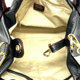 Frances Valentine Mini Sweet Pea Black Tote Pebbled Leather Satchel