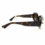 Alexander McQueen Brown Black Oval Tortoise Sunglasses
