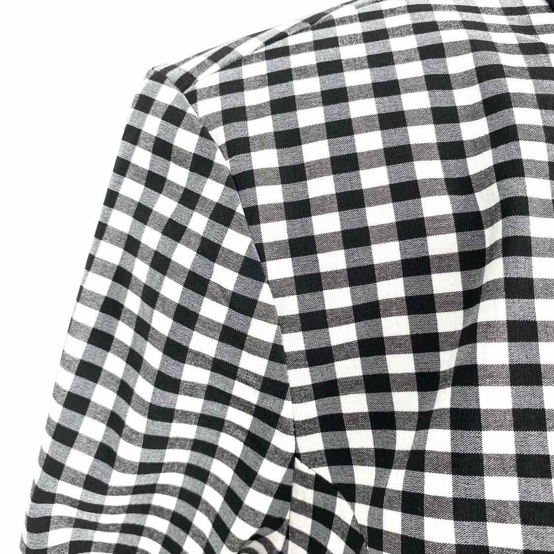 Joseph Ribkoff Women's Black White Size 8 Open Front Gingham Jacket
