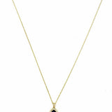 Estate 925 Sterling Gold Tone Pendant 17.5" Oval Sapphire Necklace
