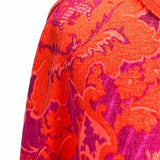 W by Worth Women's Red Pink Size S Boatneck Floral Short Sleeve Top