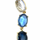 Leith Blue Dangle Linear Crystal Earrings