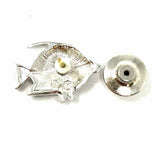 Swarovski Black Silver Tone Fish Crystal Pin