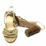 Joie Women's Beige Size 40/9.5 Lace-up Suede Braided Sandals