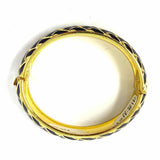 Lily Pulitzer Navy Gold Tone Hinged 4.25" Woven Bangle