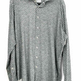 Emanuel Berg Men's Steel Gray Size XL Floral Button Down Long Sleeve Shirt