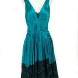 Plenty by tracy reese Women's Teal Size 6/M Sleeveless Silk Mini Lace Dress