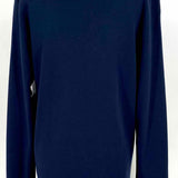 MaxMara Women's Navy/White Size L V-Neck Squares Long Sleeve