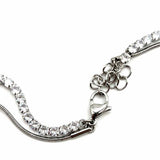 Diamonique Stainless Steel Silver tone 12.5" Tennis Cubic Zirconia Anklet