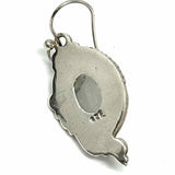 Estate 925 Sterling Silver Dangle Oval Moonstone Earrings