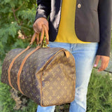 LOUIS VUITTON 1989 Keepall 45 Coated Canvas Brown Monogram Duffle Bag