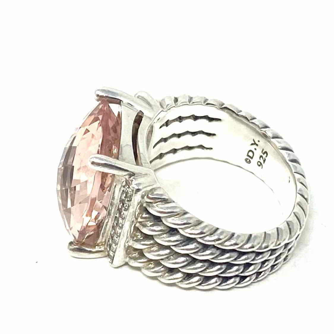 DAVID YURMAN Wheaton Collection .925 Sterling Silver Pink Faceted Morganite Ring