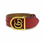 Gucci Leather Red Wide Marmont Bracelet