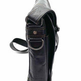 Jack Georges Voyager Black Flap Leather Messenger Bag