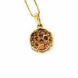 SJL 10K Rose Gold Pendant 16" Round Diamond 14k Chain Necklace