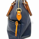 Dooney & Bourke Dillen Navy Top Handle Pebbled Leather Satchel