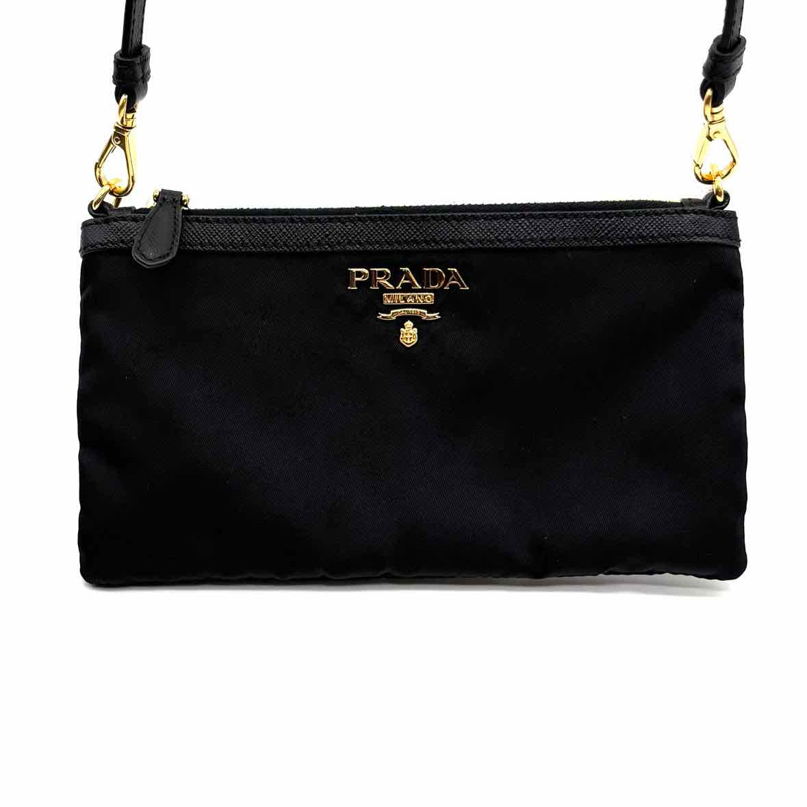 Prada Nylon Black Zip Wristlet Shoulder Bag