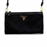 Prada Nylon Black Zip Wristlet Shoulder Bag