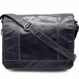 Jack Georges Voyager Black Flap Leather Messenger Bag