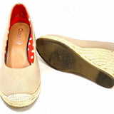 Cloud 9 Women's Gray Size 9.5 Espadrille Canvas Wedges
