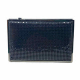 Whiting and Davis Metal Mesh Black Hinged Clutch