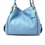 Coach Edie Light Blue Pebbled Leather Tote