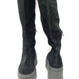 Free People London Calling Women's Black Sz 38/8 Knee High Suede Platform Boots