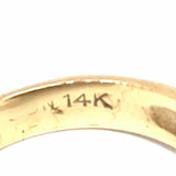 Estate Size 6 14K Yellow Gold Blue Oval Brutalist Cabochon Lapis Lazuli Ring