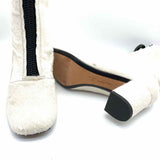 Calvin Klein Collection Women's White Size 9.5 Block Heel Calf Hair Boots