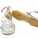 Michael Kors Collection Polly Runaway Women's Silver Sz 35.5/5 Metallic Sandals