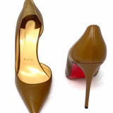 Christian Louboutin Iriza Women's Brown Size 38/7.5 D'Orsay Leather Pumps