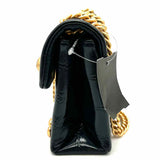 Kurt Geiger Mini Kensington Black Flap embellished Patent Leather Crossbody