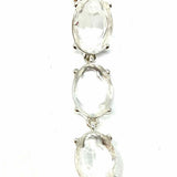 Leith Clear Silver Tone Dangle Linear Crystal Earrings