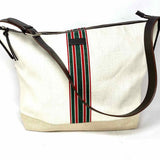 Gucci Canvas White Web Pattern Messenger Bag