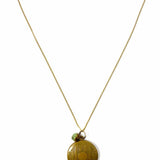 Estate Bronze Tone Locket 16" Necklace w/ 14K GF Elka Chain