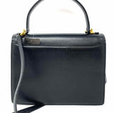 VALENTINO GARAVANI Vintage Black Top Handle Pebbled Leather Satchel