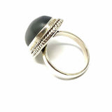 Estate size 7 925 Sterling Silver Oval Cabochon Moon Stone Ring