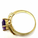 Estate size 7 10K Gold Purple Oval Twisted Amethyst Ring