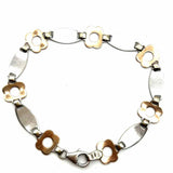 Estate 14K Two-tone Chain Flower Bracelet