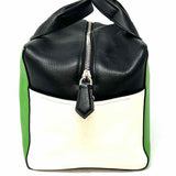 REED KRAKOFF Black Green Top Handle Color Block Satchel