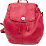 Coach Park Red Turnlock Pebbled Leather BackPack