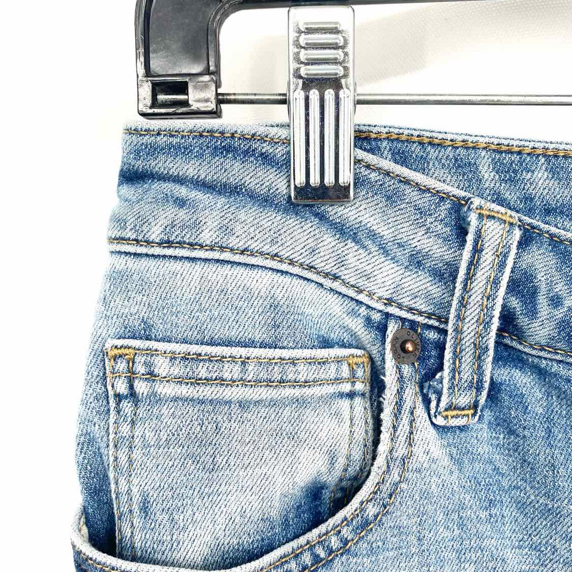 Oliver Logan Women's Blue Size 28/6 Wide Leg Raw Hem Jeans