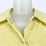 MAGASCHONI Women's Yellow Size L Button Down Cotton Dress