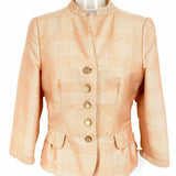 Armani Collezioni Women's Orange Size 8/S Madarin Houndstooth Blazer