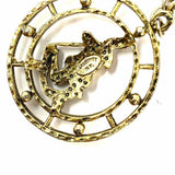 Celebrity NY Aquarius Gold Tone Pendant Medallion Necklace