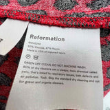 REFORMATION Gavin Women's Red Black Size 8 Open Back Leopard Print Dress