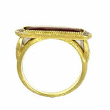 Jude Frances Province E/W Size 6.25 18K Gold Pink Tourmaline Diamond Ring