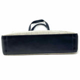 Prada Canvas Black Beige Open Top Leather Tote