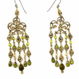 Statement Gold Tone Chandelier embellished Earrings